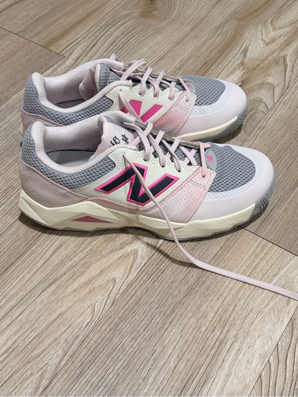 New Balance Women's Pink, Gray & White Athletic Sneakers